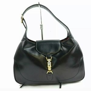 Gucci Iconic Ebony Leather Jackie "O" Handbag